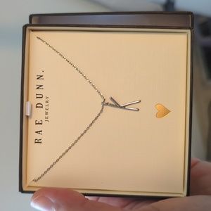 Rae Dunn K Initial Silver Necklace